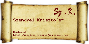 Szendrei Krisztofer névjegykártya