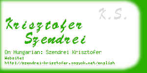 krisztofer szendrei business card